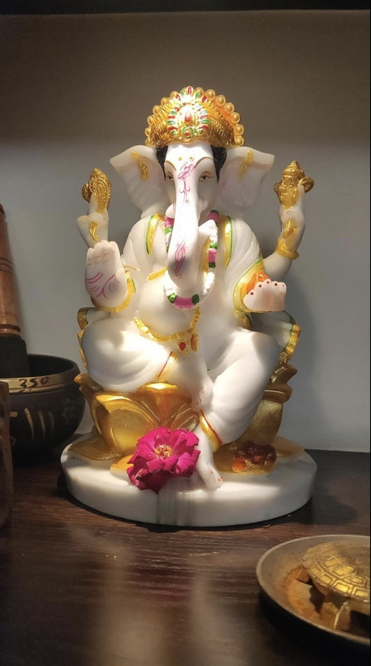 Ganesha Marble Statue ( Large ) - shopgiftsworld